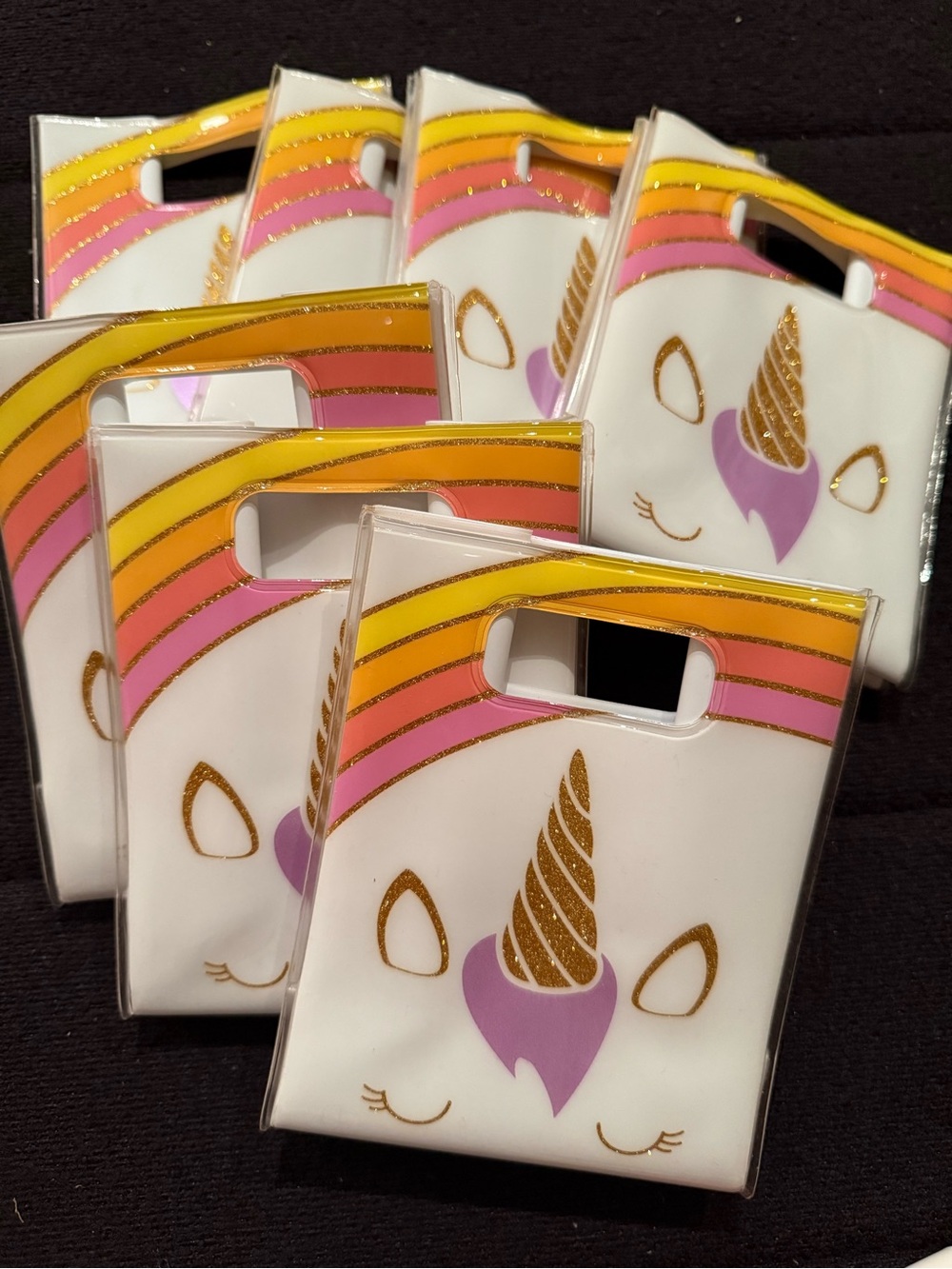Bath & Body Works White Unicorn Party Favor Bag with Pink and Gold Accents